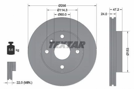 Гальмівний диск TEXTAR 92133600 / 98200 1336 0 1 (фото 1)