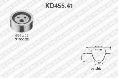 Комплект ременя ГРМ SNR NTN-SNR KD455.41