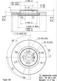 Тормозной диск BREMBO 09.R104.11