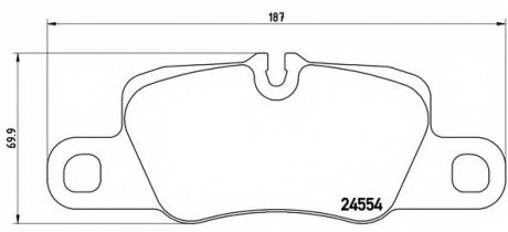 Колодки гальмівні дискові задні Porsche Panamera BREMBO P65020 (фото 1)