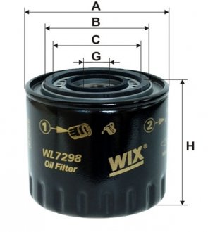 Фільтр масляний (вир-во -Filtron) /OP594/2 FILTERS WIX WL7298 (фото 1)