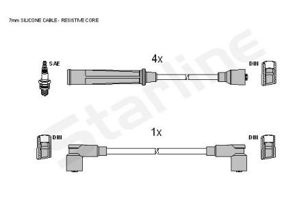 Комплект кабелiв запалювання STARLINE ZK 3714 (фото 1)