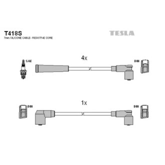 Комплект проводов зажигания TESLA T418S