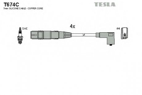 Кабель запалювання TESLA T674C (фото 1)