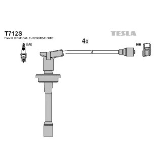 Комплект проводов зажигания TESLA T712S