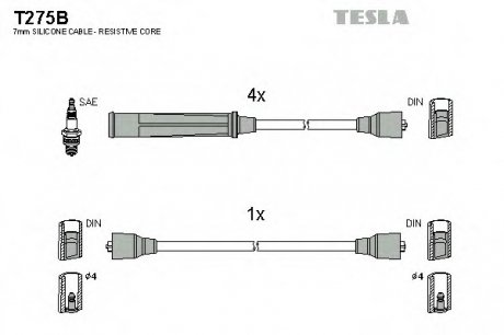 Комплект проводов зажигания TESLA T275B (фото 1)