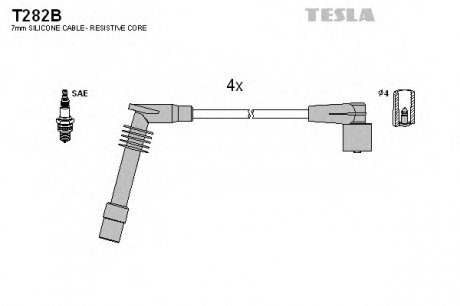 Провода високовольтні TESLA T282B