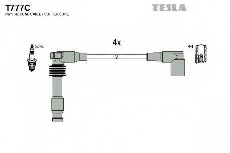 Комплект вв проводів TESLA T777C (фото 1)