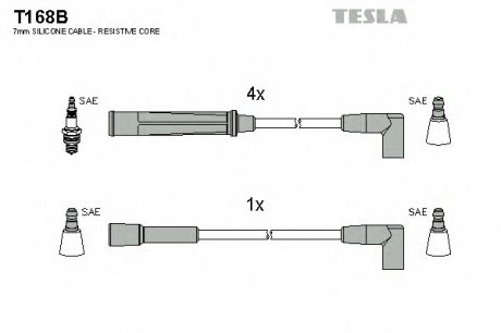 Комплект кабелів високовольтних TESLA T168B
