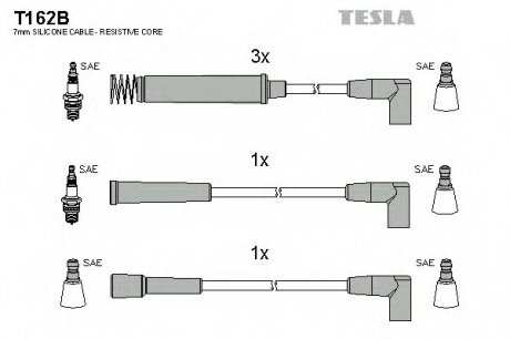 Комплект проводов зажигания TESLA T162B (фото 1)