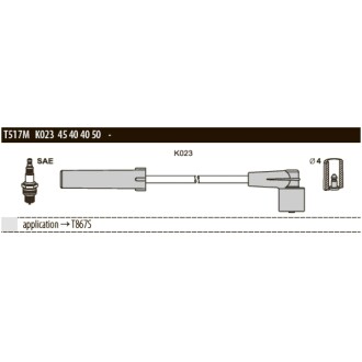 Комплект проводов зажигания TESLA T517M