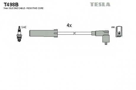Комплект проводов зажигания TESLA T498B (фото 1)