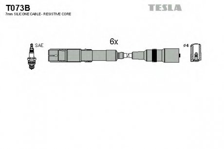 Комплект проводов зажигания TESLA T073B