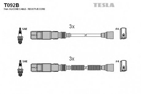 Комплект проводов зажигания TESLA T092B (фото 1)
