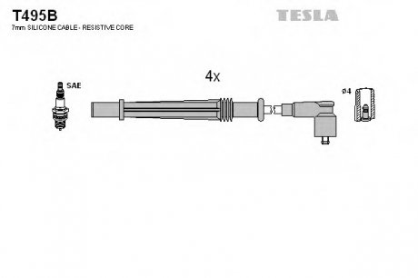 Комплект кабелів високовольтних TESLA T495B (фото 1)
