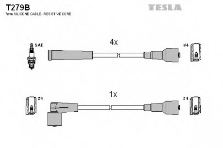 Компллект кабелів TESLA T279B
