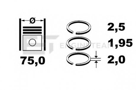 Кольца поршневые ENGINETEAM ET ENGINETEAM R1009300