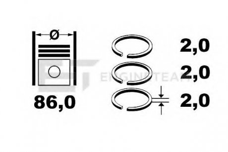 Комплект кілець на поршень ET ENGINETEAM R1006900