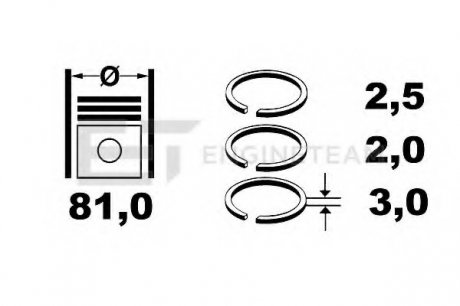 Комплект кілець на поршень ET ENGINETEAM R1004900