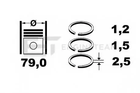 Комплект кілець на поршень ET ENGINETEAM R1003400