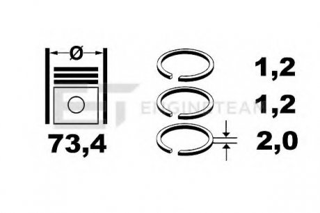 Кольца поршневые ENGINETEAM ET ENGINETEAM R1003600