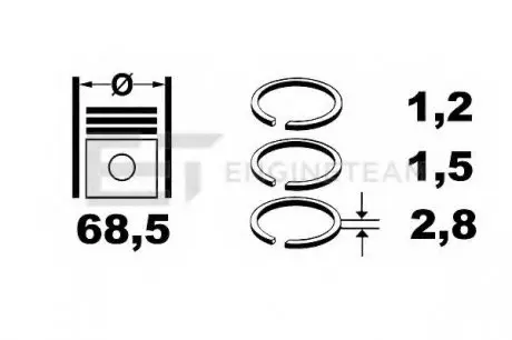 Комплект кілець на поршень ET ENGINETEAM R1001200