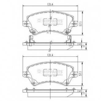 Гальмівні колодки NIPPARTS J3602101