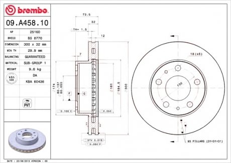 Гальмівний диск BREMBO 09.A458.10