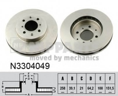 Гальмівний диск NIPPARTS N3304049