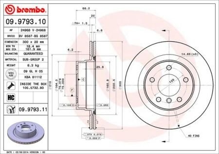 Гальмівний диск BREMBO 09.9793.11