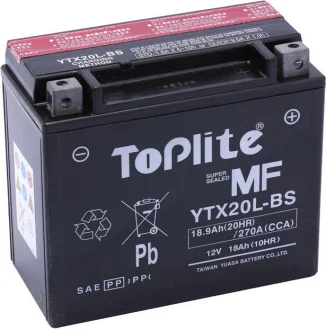 Мото Аккумулятор 18Ah TOPLITE YTX20L-BS