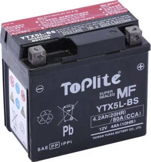 Мото Аккумулятор 4Ah TOPLITE YTX5L-BS
