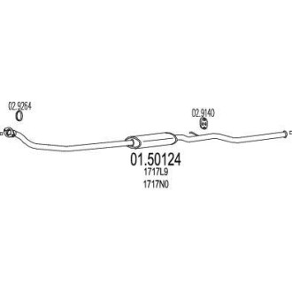 Середня частина вихлопної системи (Резонатор) MTS 01.50124