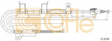 Трос стояночного тормоза COFLE 17.2576 (фото 1)