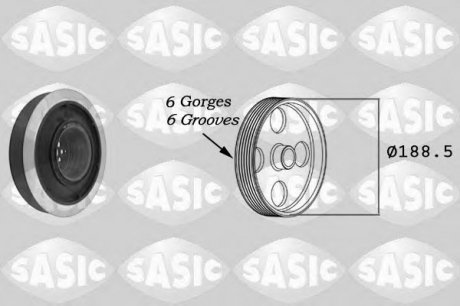 Ременной шкив коленчатого вала SASIC 9001805 (фото 1)