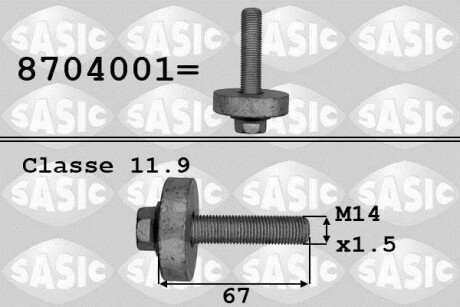 Болт шкива коленвала SASIC 8704001