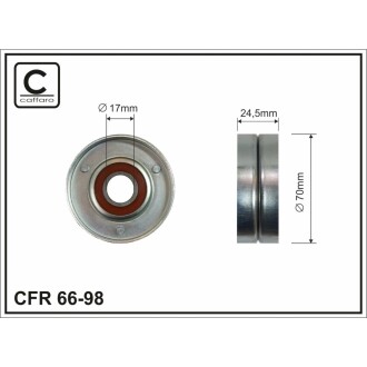 Ролик натяжний без кронштейна CAFFARO 66-98