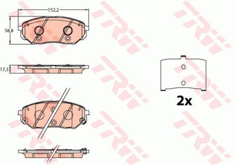 Гальмівні колодки дискові KIA Sorento "F "15>> TRW TRW GDB3638