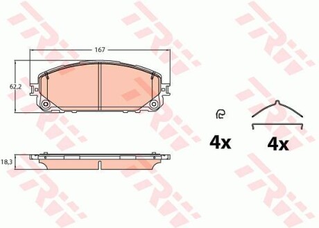 Гальмівні колодки, дискові TRW TRW GDB2142