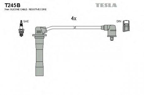 Комплект проводів запалення TESLA T245B