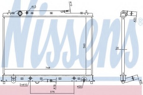 Радиатор системы охлаждения NISSENS 68525 (фото 1)
