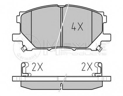 Колодки тормозные (передние) Lexus RX 03- (140.8x59.5) MEYLE 025 239 8916 (фото 1)