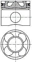 Поршень у комплекті на 1 циліндр, 2-й ремонт (+0,40) NURAL 87-435706-00