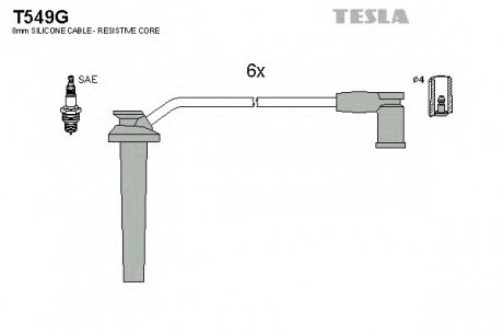 Комплект проводов зажигания TESLA T549G