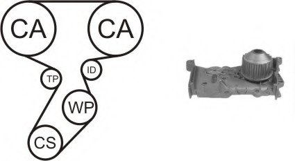 Комплект ремня ГРМ + водяной насос AIRTEX WPK-164102 (фото 1)