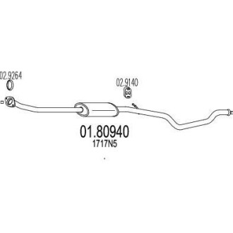 Середня частина вихлопної системи (Резонатор) MTS 01.80940