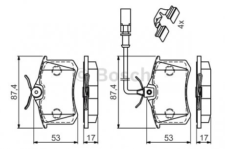 Гальмівні колодки, дискові BOSCH 0 986 494 599