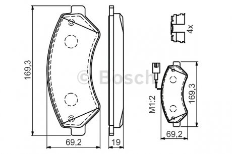 Гальмівні колодки, дискові BOSCH 0 986 494 589