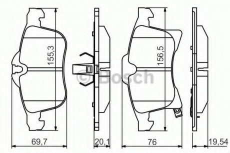 Тормозные колодки дисковые, к-кт. BOSCH 0 986 494 513 (фото 1)