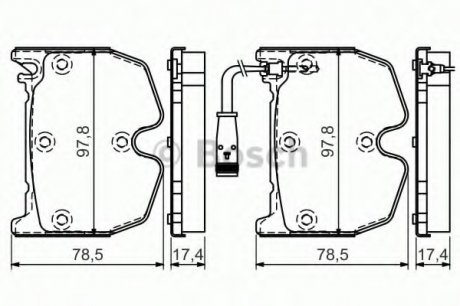 Гальмівні колодки дискові, к-кт. BOSCH 0 986 494 364